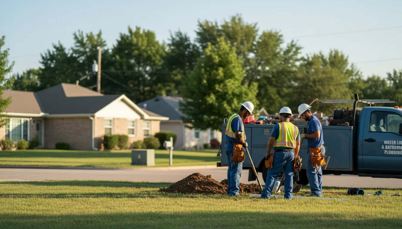 Residential water line and bathroom plumbing service in Iola, WI